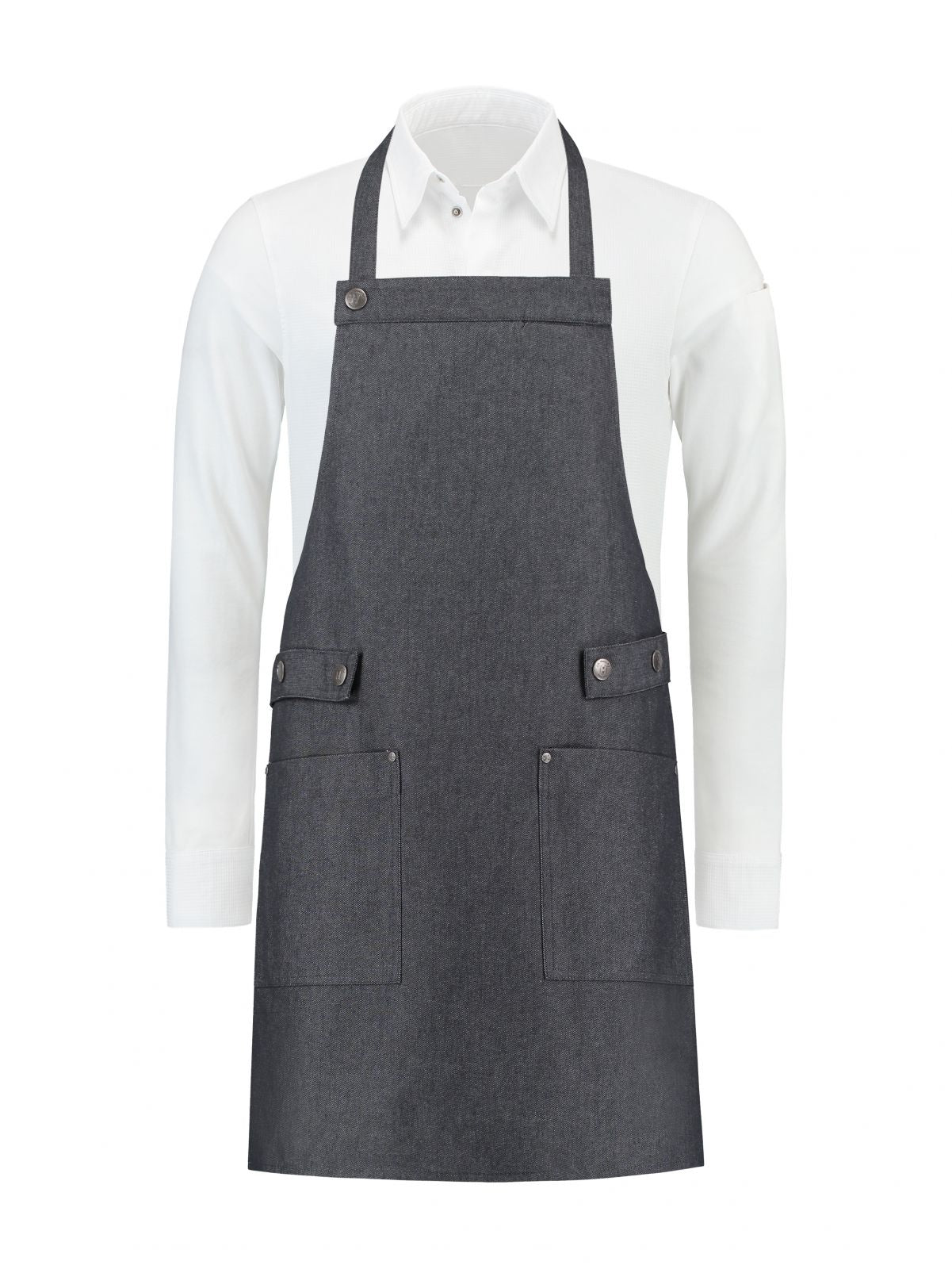 Bib Apron Dakota Heavy Black Denim by Le Nouveau Chef -  ChefsCotton