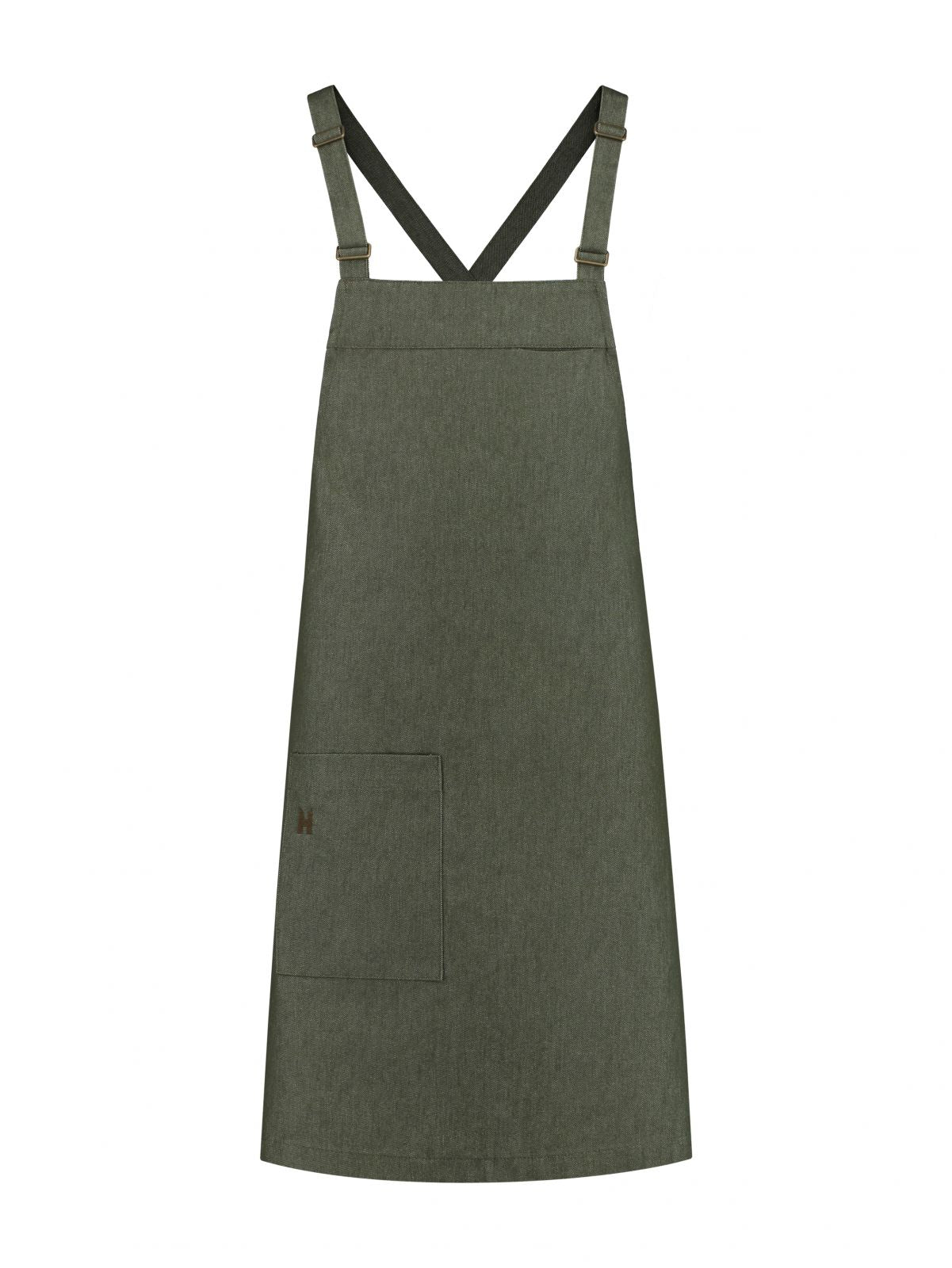 Bib Apron Eden Heavy Green Denim by Le Nouveau Chef -  ChefsCotton